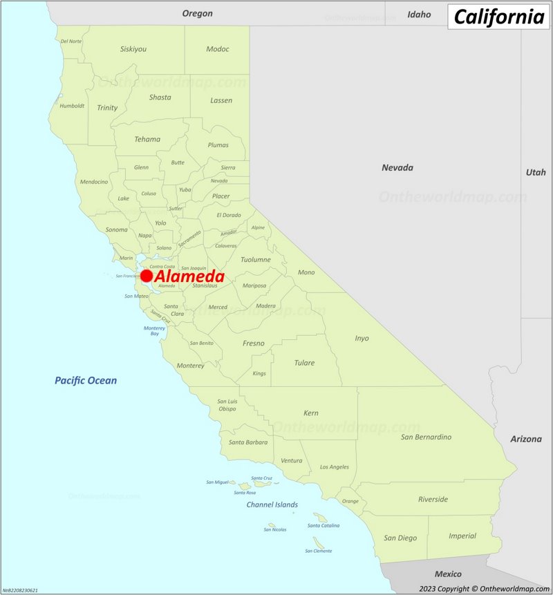 Alameda Location On The California Map
