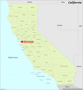 Alameda Location On The California Map