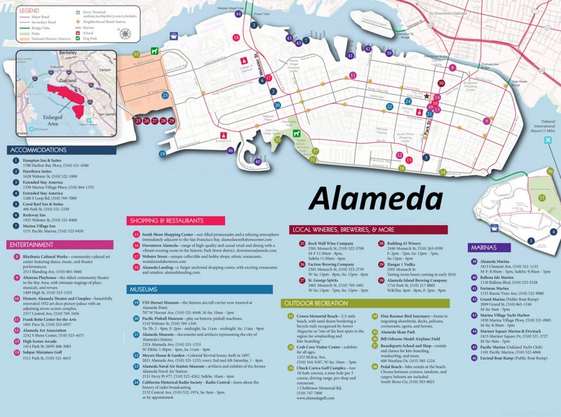 Alameda Tourist Map - Ontheworldmap.com