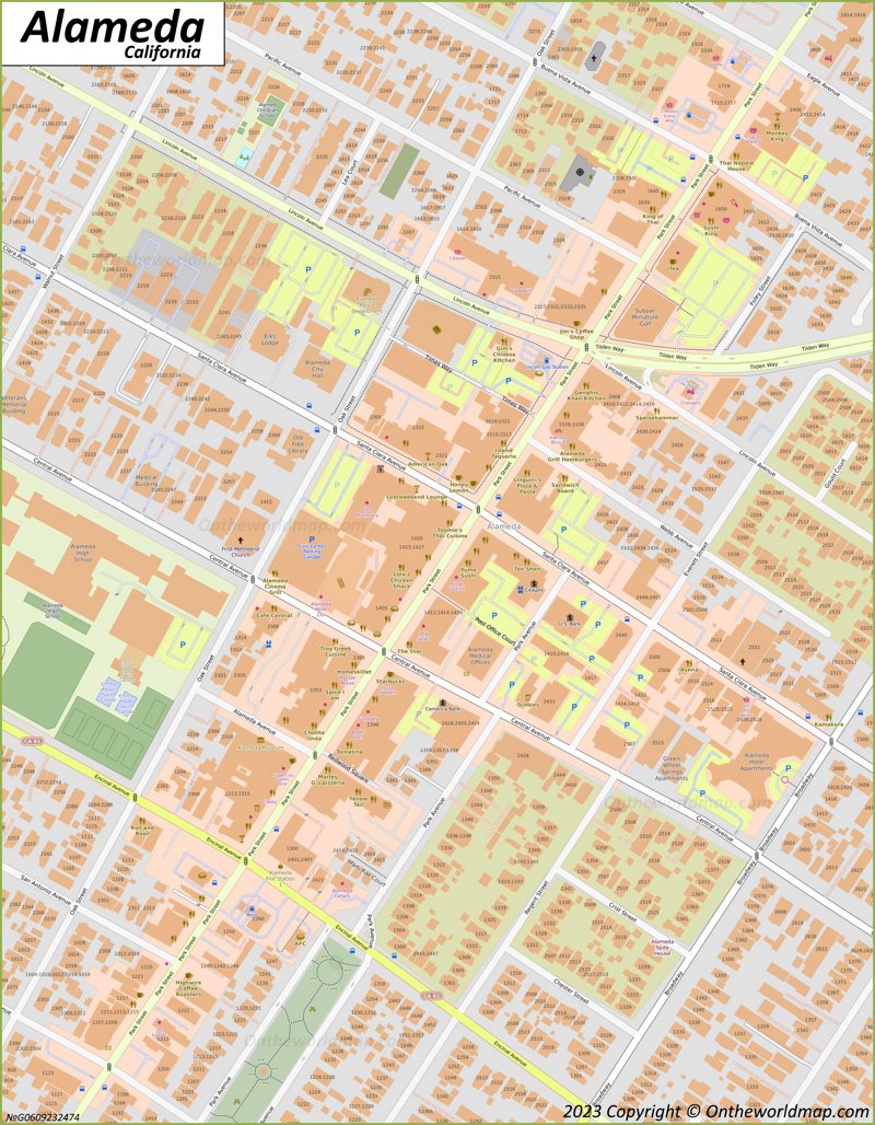 Downtown Alameda Map