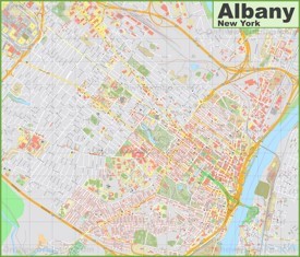 Large detailed map of Albany