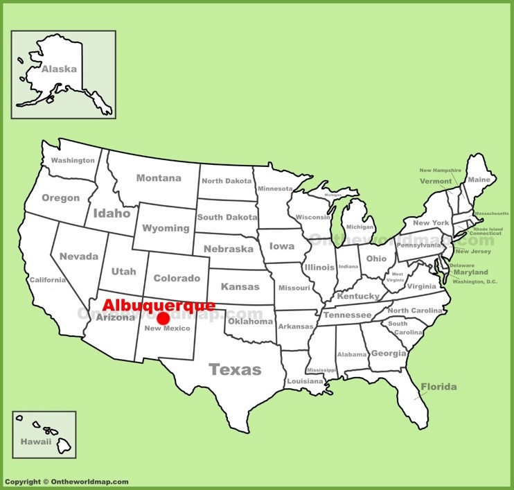 Albuquerque location on the U.S. Map