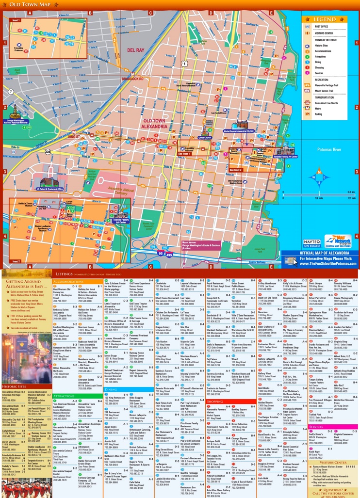 Alexandria hotels and sightseeings map
