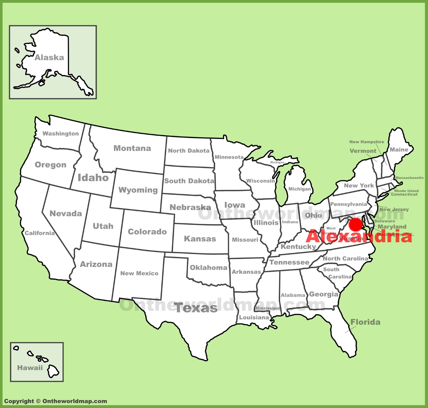 Alexandria Location On The Us Map 