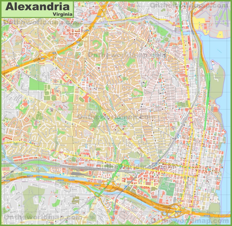 Large detailed map of Alexandria