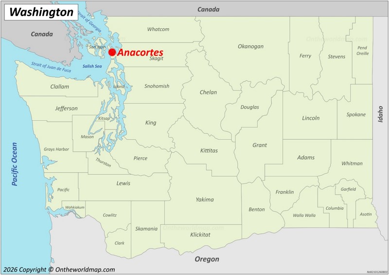 Anacortes Location On The Washington Map