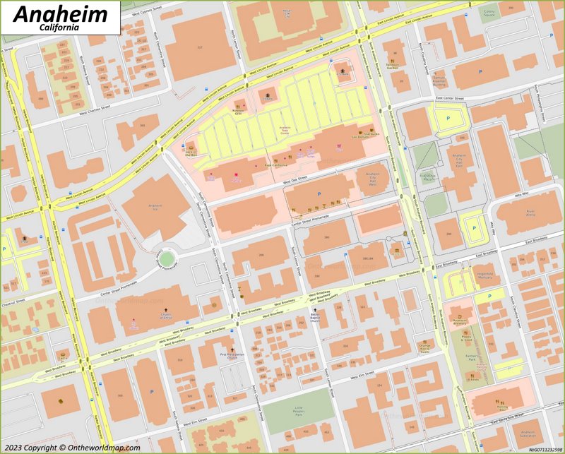 Downtown Anaheim Map