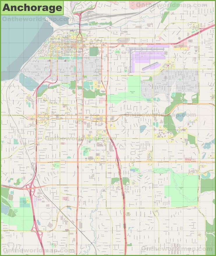 Large Detailed Map Of Anchorage Max 