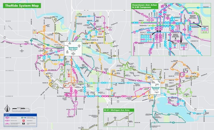 Ann Arbor bus map