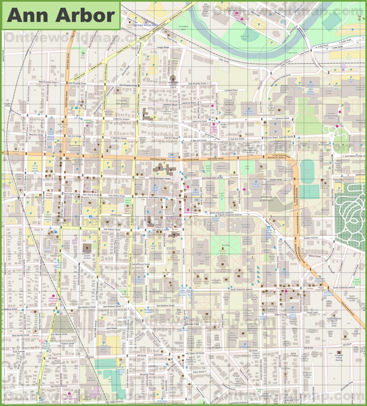 Ann Arbor downtown map