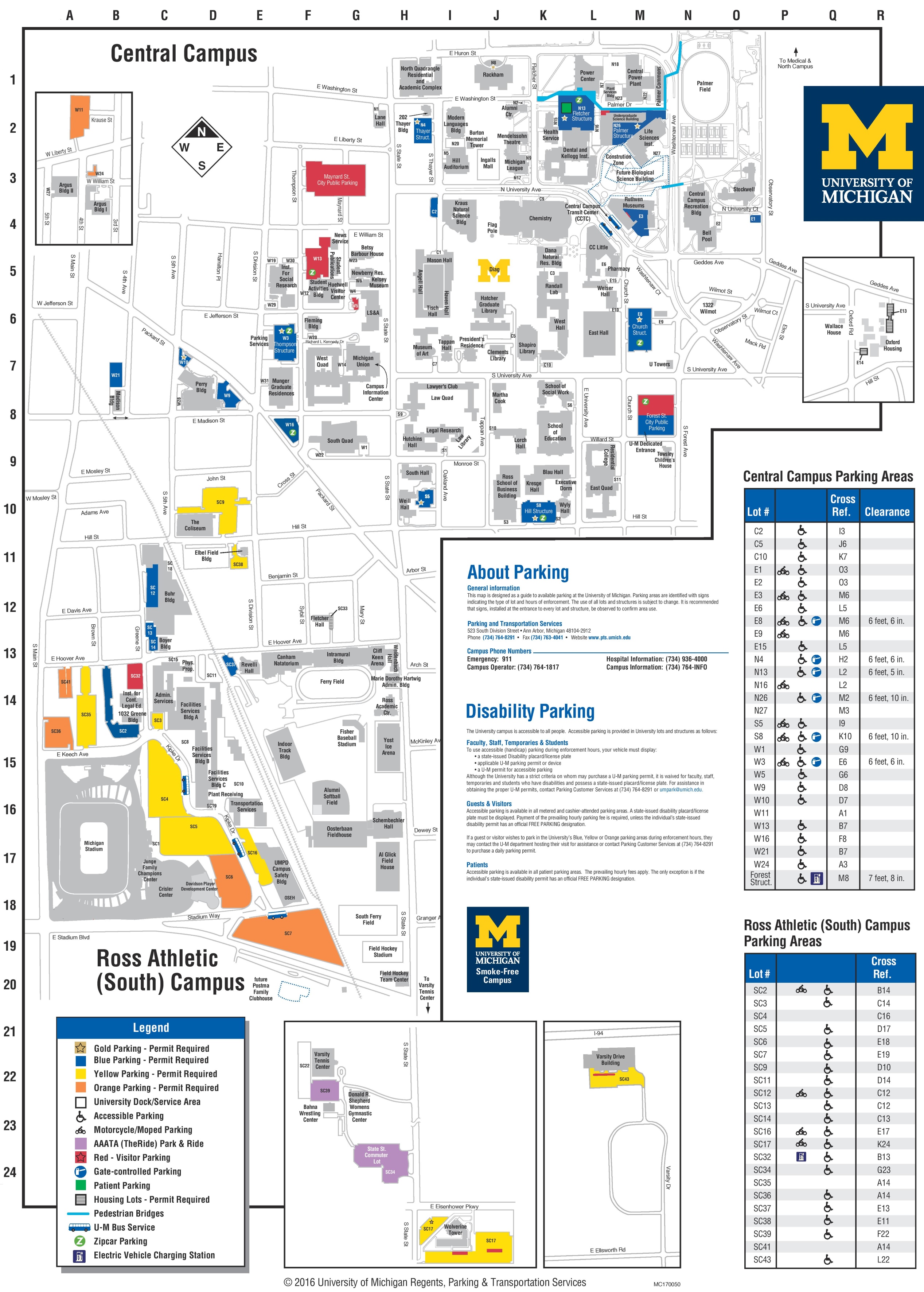 ann arbor - university of michigan campus map