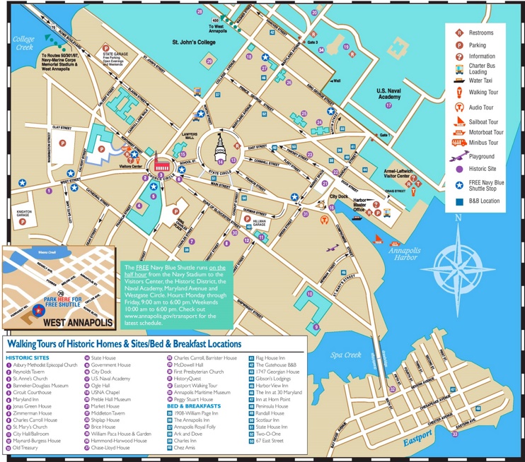Annapolis Hotels And Sightseeings Map Max 