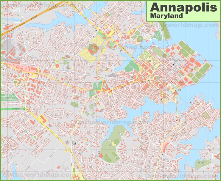 Large Detailed Map Of Annapolis Max 