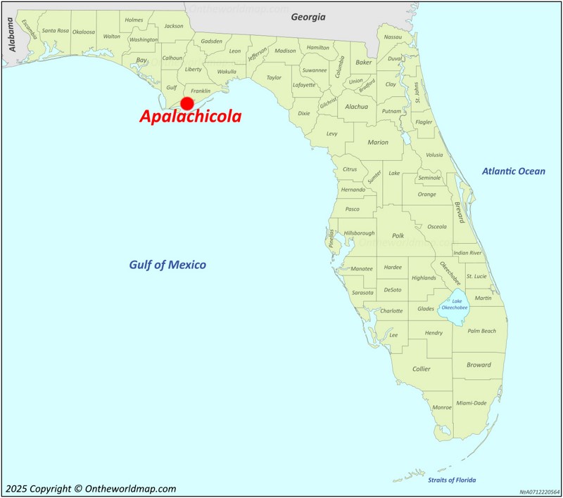 Apalachicola Location On The Florida Map
