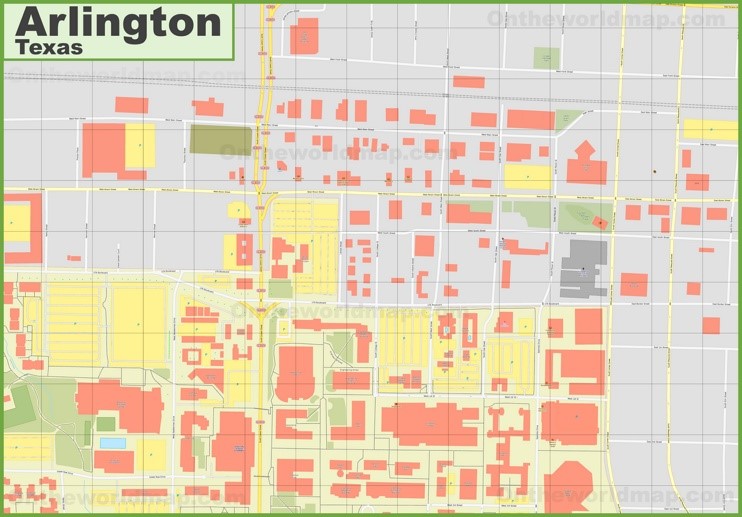 Arlington (Texas) downtown map