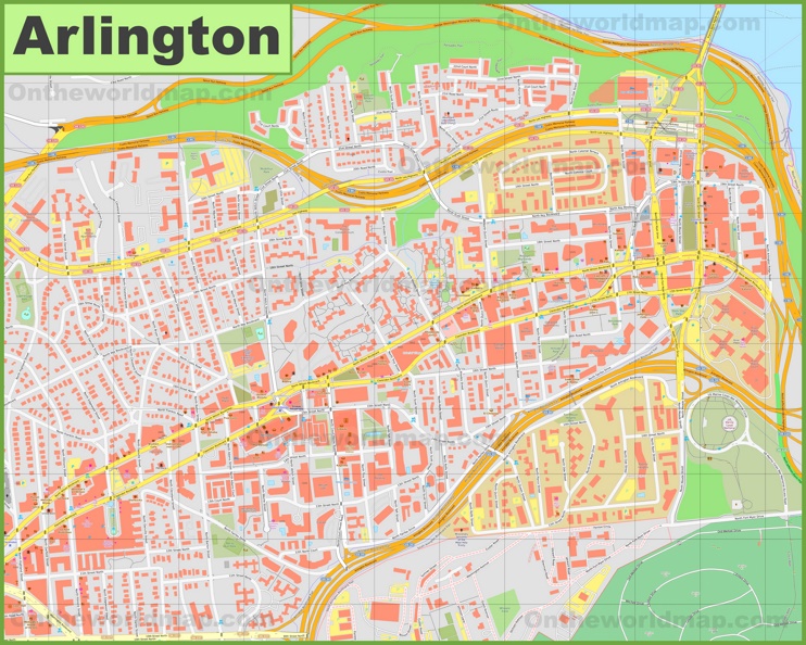 Arlington downtown map