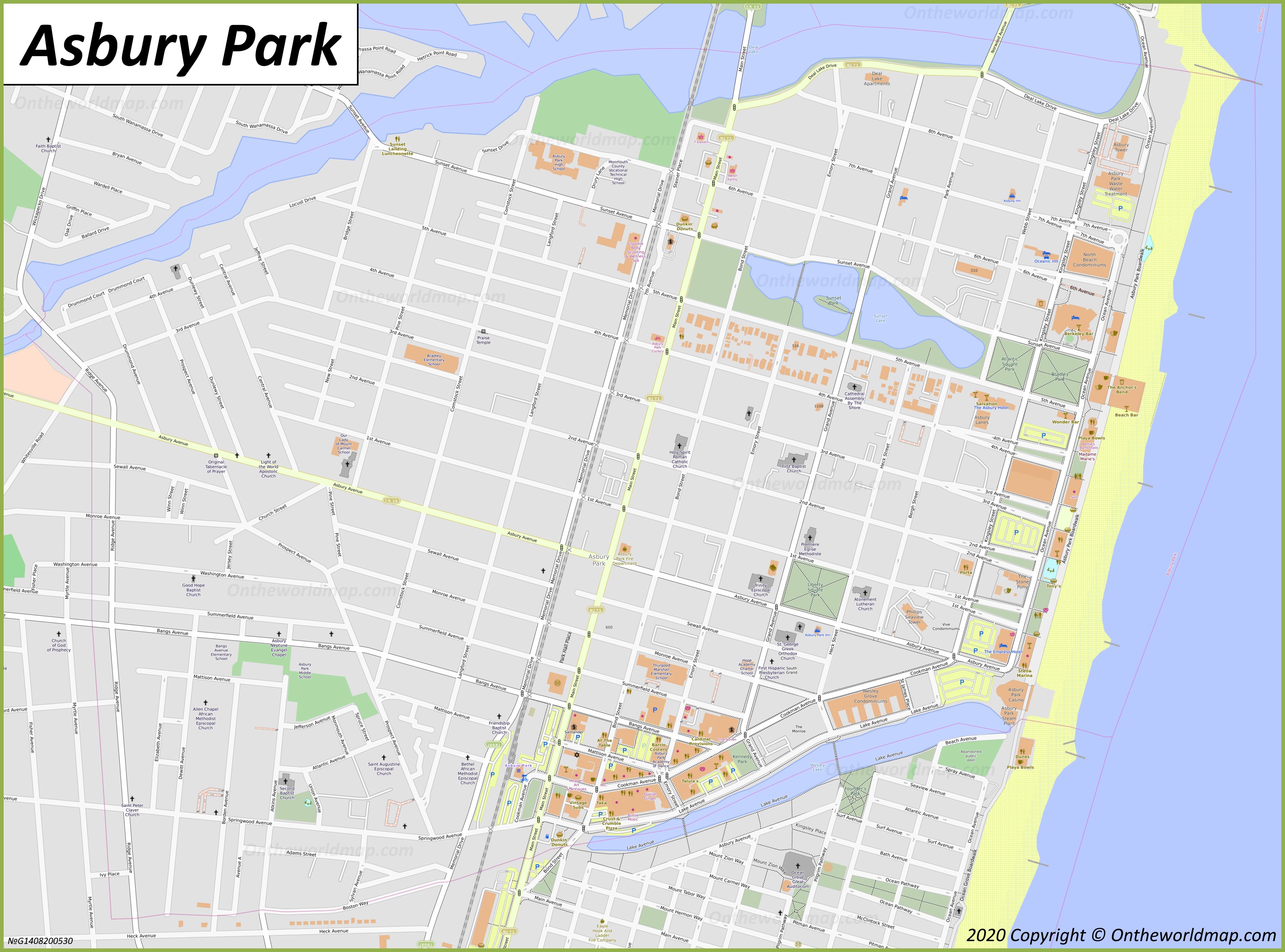 Asbury Park Map | vlr.eng.br