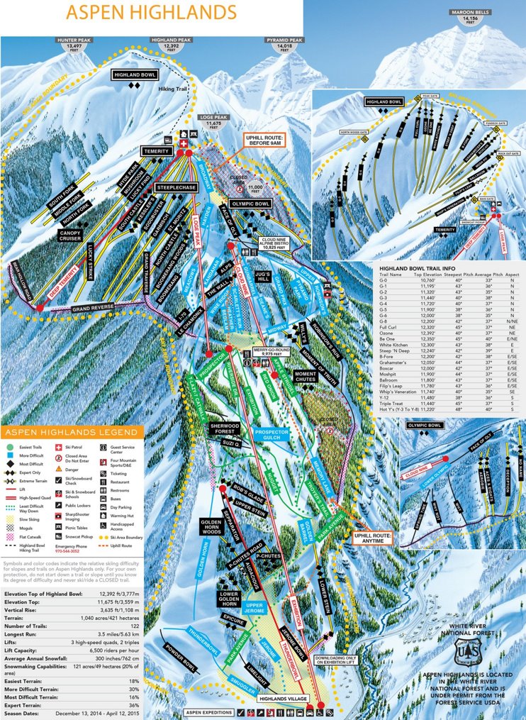 Aspen highlands ski trail map