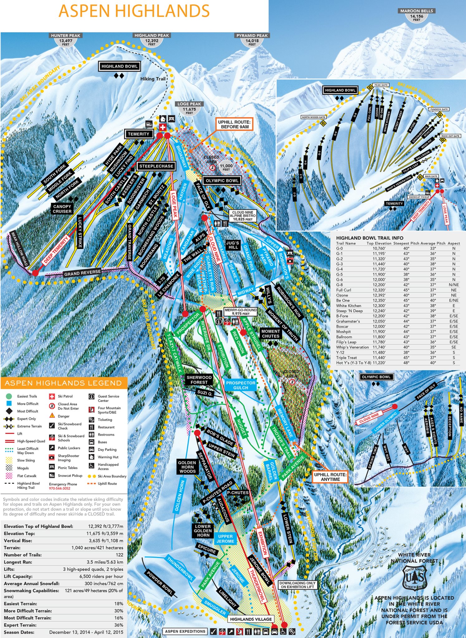 Aspen highlands ski trail map - Ontheworldmap.com