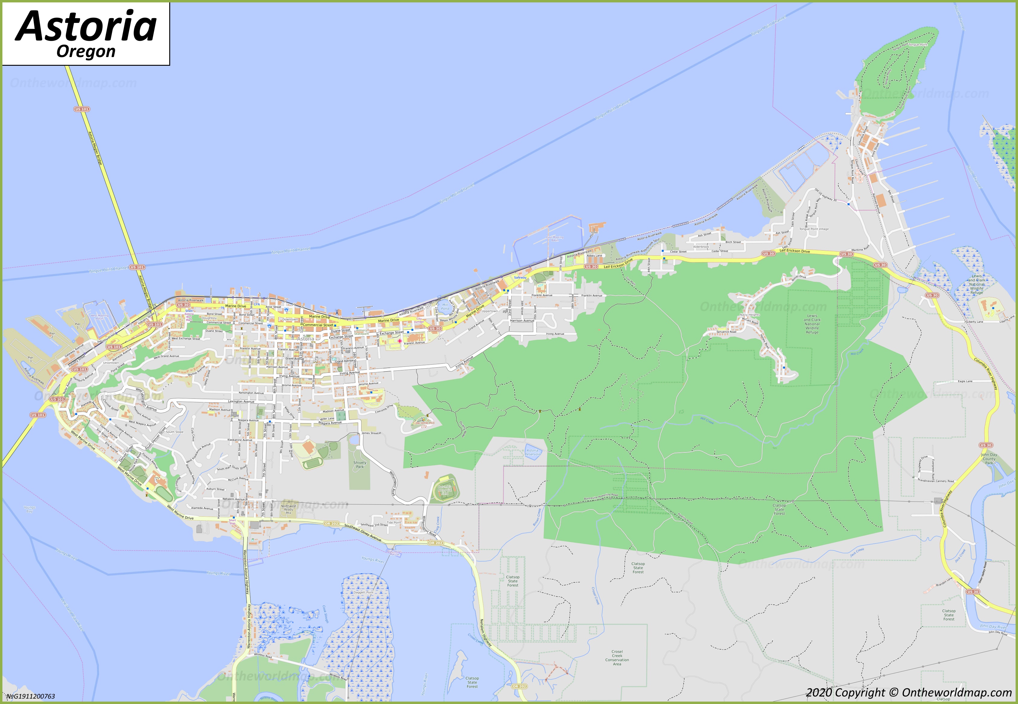 Detailed Map Of Astoria 