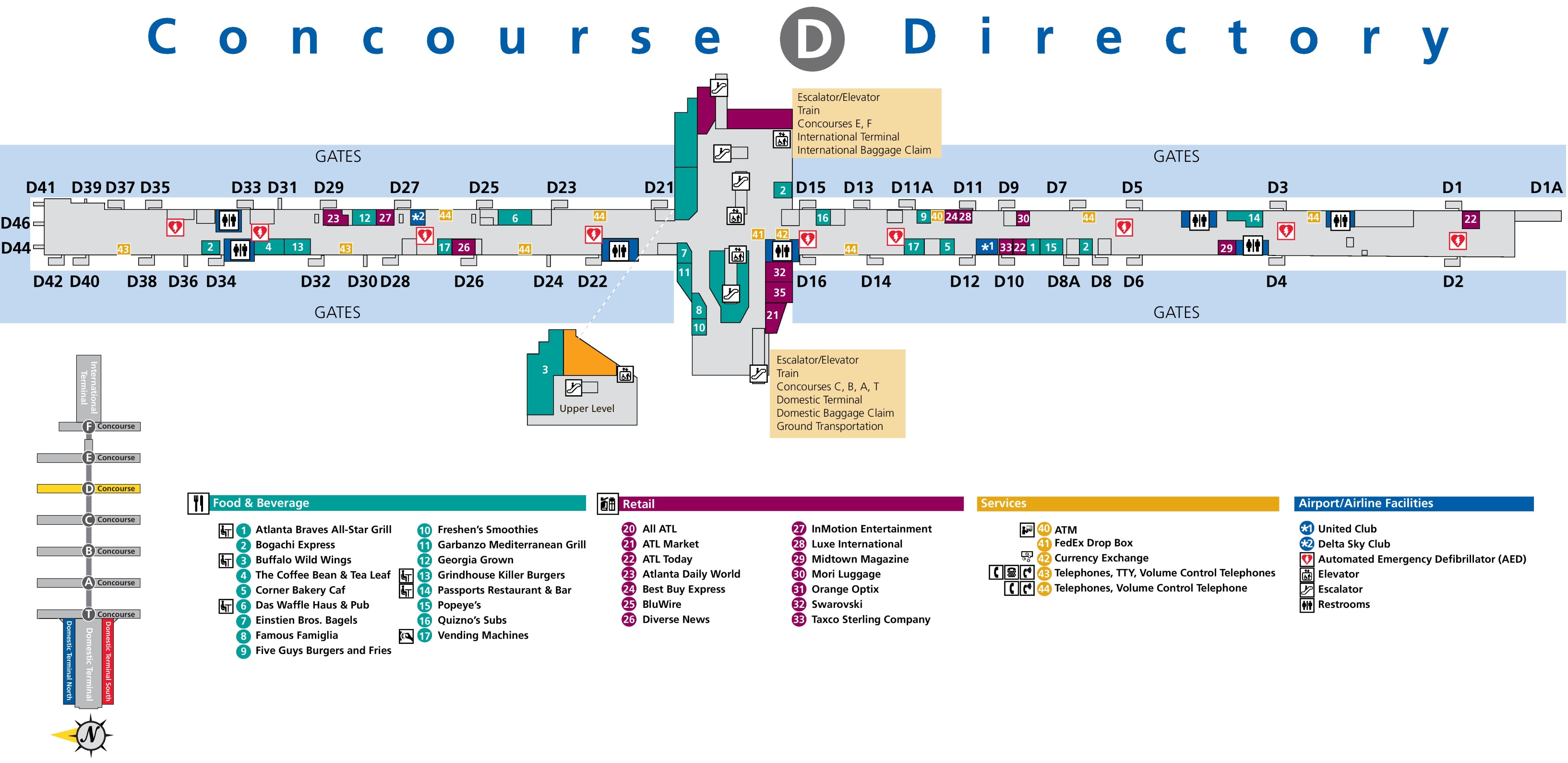 Atlanta Airport B Concourse Map 