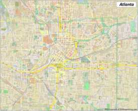 Large detailed street map of Atlanta