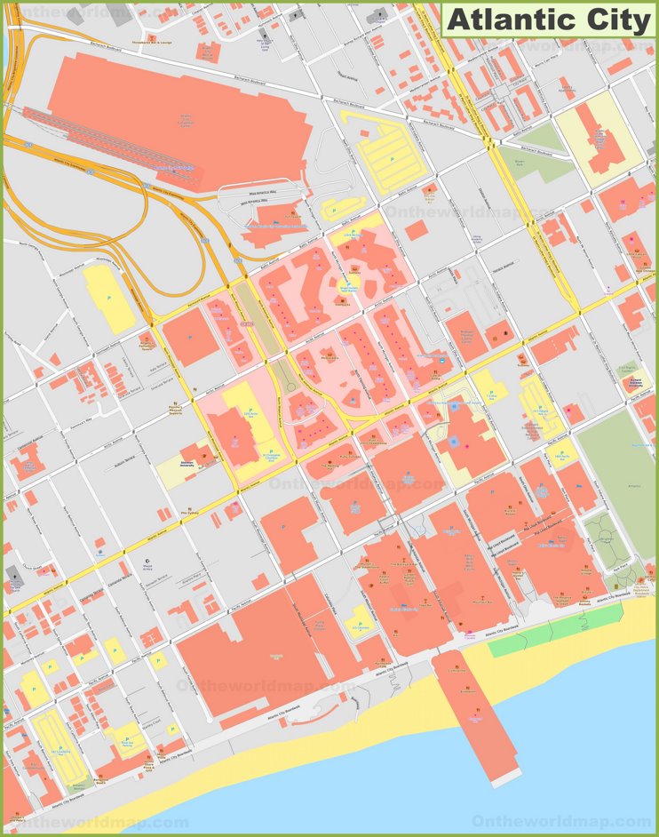 Atlantic City downtown map