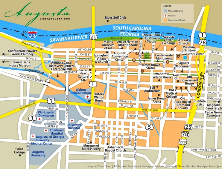 Augusta (Georgia) road map