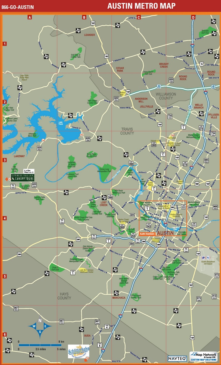 Austin metro area map