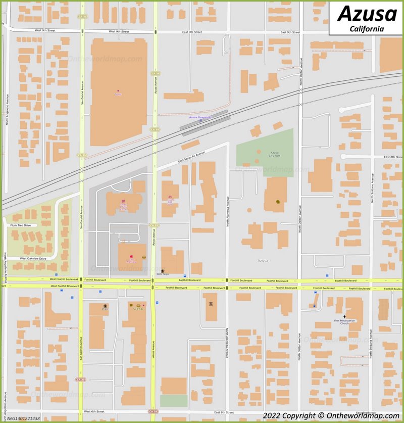 Downtown Azusa Map