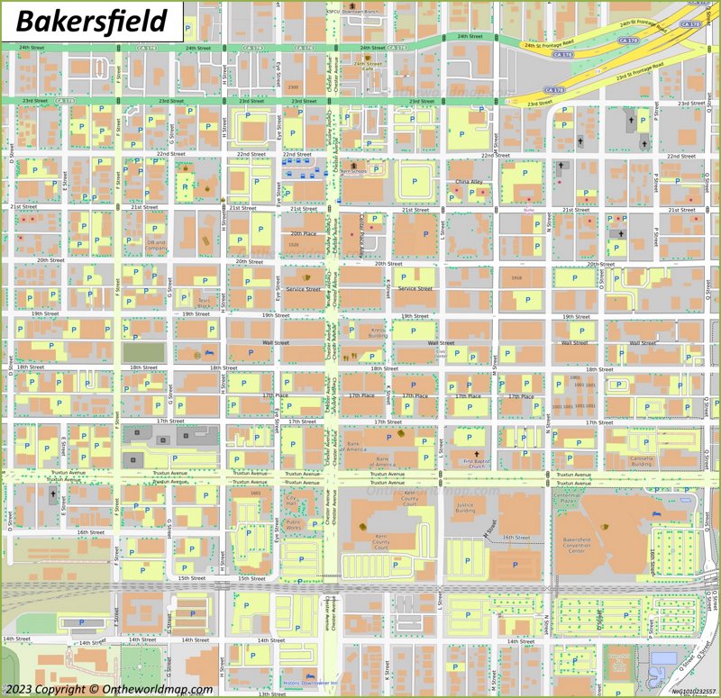 Downtown Bakersfield Map