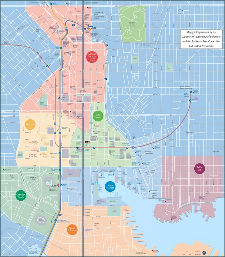 Baltimore tourist attractions map