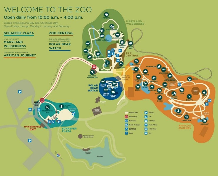 Baltimore Zoo map