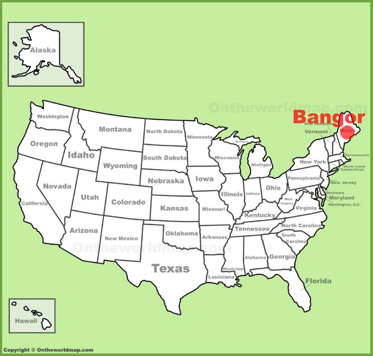 Bangor location on the U.S. Map