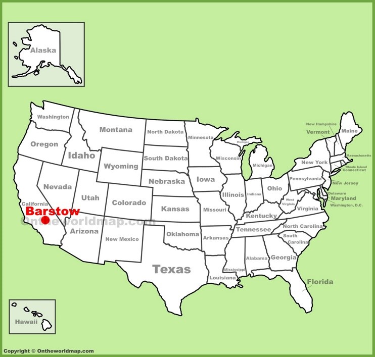 Barstow location on the U.S. Map