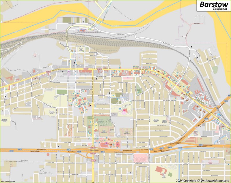 Downtown Barstow Map