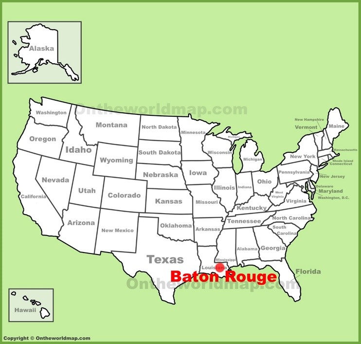 Baton Rouge location on the U.S. Map