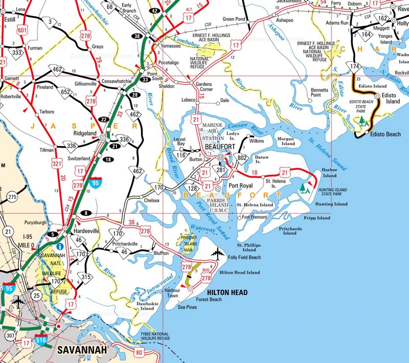 Beaufort Area Road Map Max 
