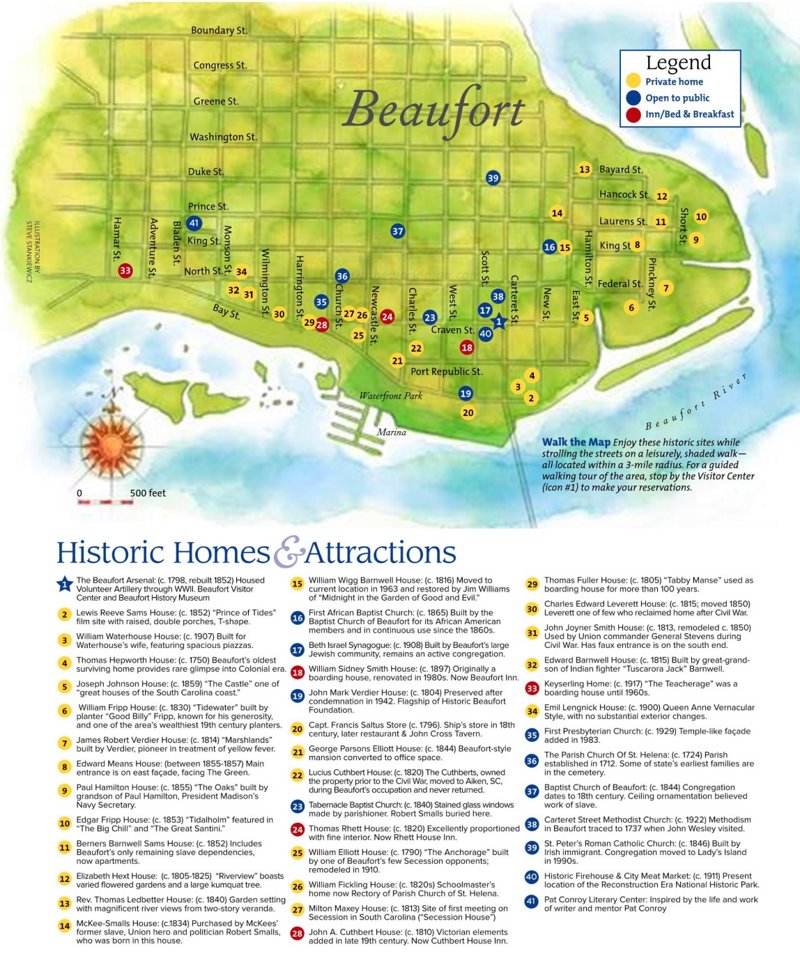 Beaufort Tourist Attractions Map