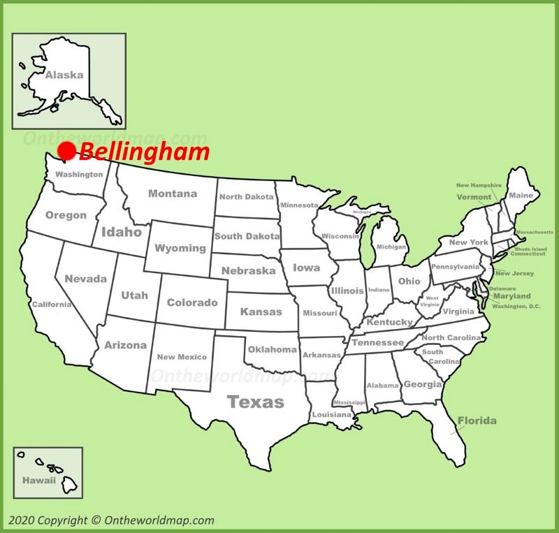 Bellingham location on the U.S. Map