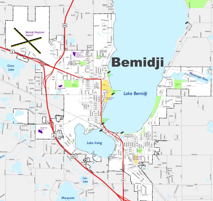 Bemidji street map