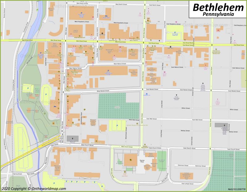 Bethlehem PA Downtown Map