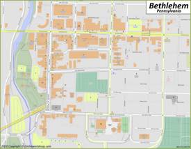 Bethlehem Downtown Map