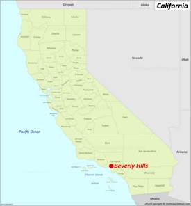 Beverly Hills Location On The California Map