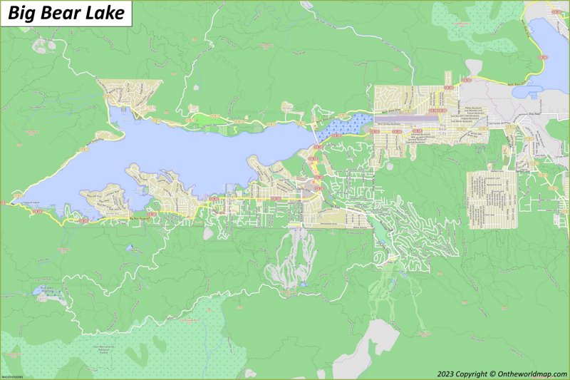 Big Bear Lake and Big Bear City Map