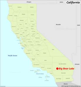 Big Bear Lake Location On The California Map