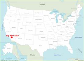Big Bear Lake Location on the USA Map