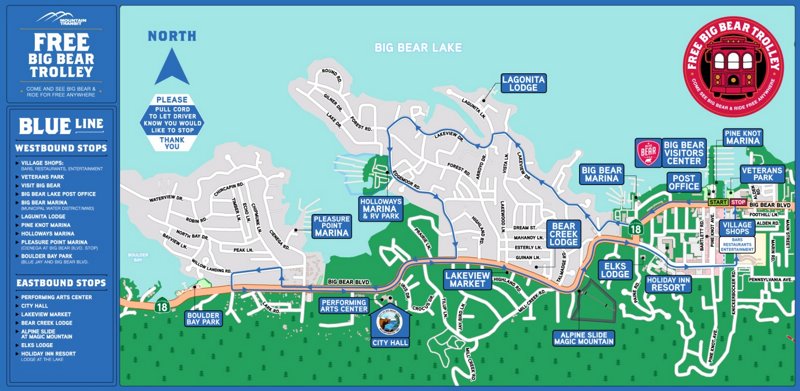 Big Bear Trolley Blue Line Map
