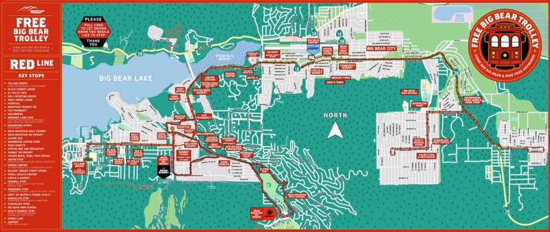 Big Bear Trolley Red Line Map