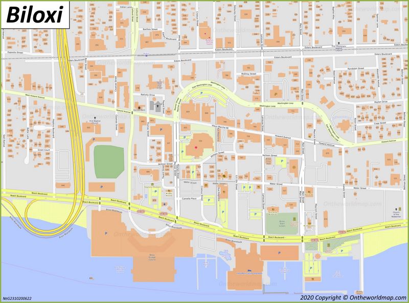Biloxi Downtown Map